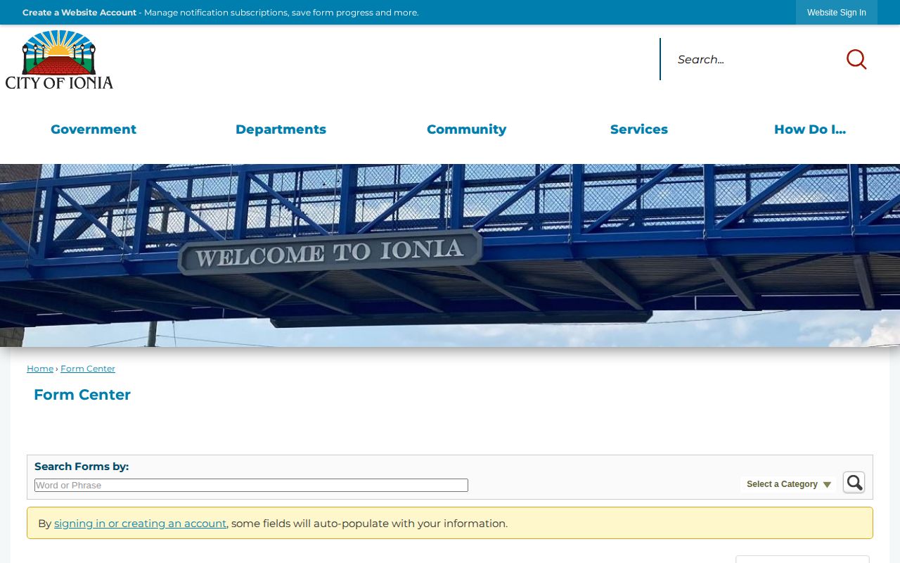 Ionia Public Safety online public-record request form